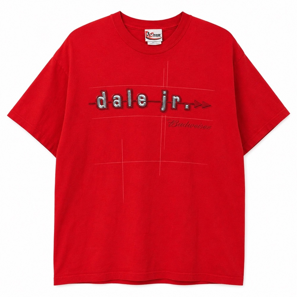 Chase Authentics Dale Earnhardt Jr NASCAR‎ Budweiser Red Graphic T-Shirt Mens XL